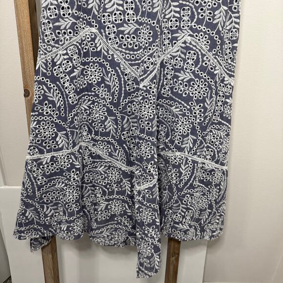 Sundance Embroidered Marceline Dress Blue White Size‎ Small - Picture 8 of 10